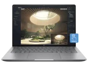 HP ZBook Ultra G1a Copilot+ PC AMD Ryzen AI Max PRO 390 Mobiilityöasema 35,6 cm (14") Kosketusnäyttö 2.8K 32 GB LPDDR5x-SDRAM 1 TB SSD Wi-Fi 7 (802.11be) Windows 11 Pro AI Workstation, AI PC Hopea